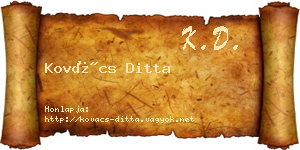 Kovács Ditta névjegykártya