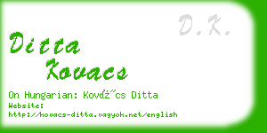 ditta kovacs business card